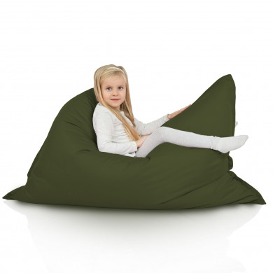 Dark green bean bag pillow children outdoor