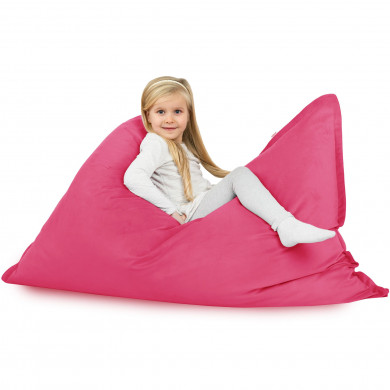 Pink bean bag pillow children velvet