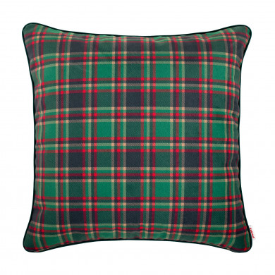 Green grid pillow square 