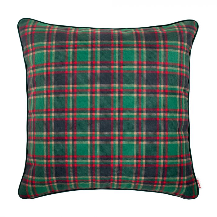 Green grid pillow square 