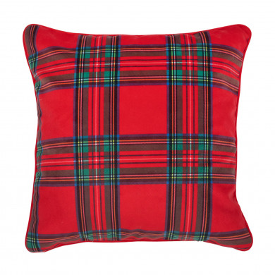Red Retro Tartan pillow square