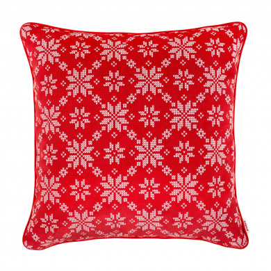 Snowballs red pillow square 
