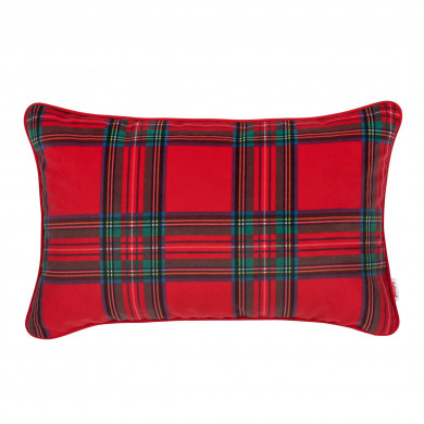 Red grid pillow rectangular 