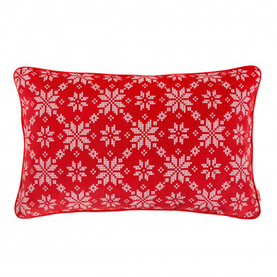 Snowballs red pillow rectangular 