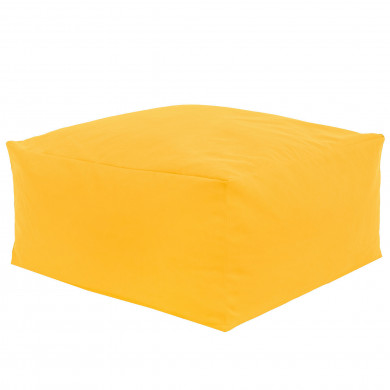 Yellow pouffe table velvet