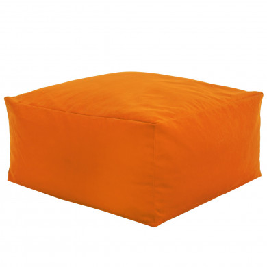 Orange pouffe table velvet