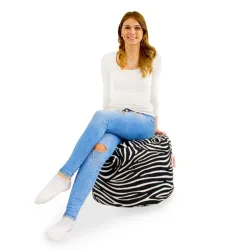 Round Cylinder Pouffe - Premium Printed Fabric – view 13