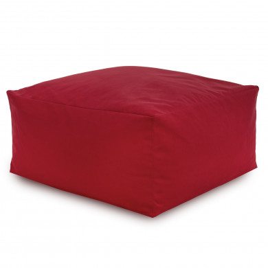 Red pouffe table velvet