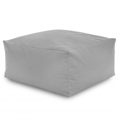 Light gray pouffe table velvet