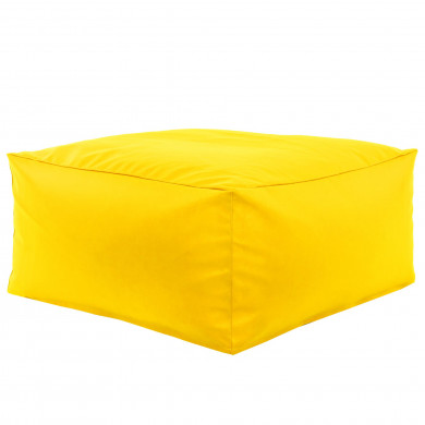 Bright yellow pouffe table pu leather