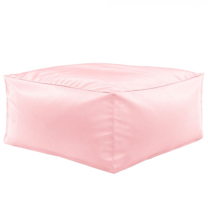Metallic pink pouffe table pu leather