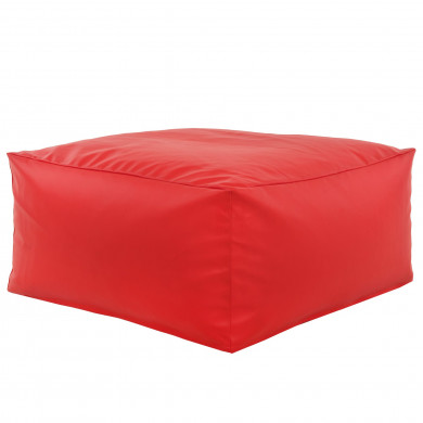 Red pouffe table pu leather