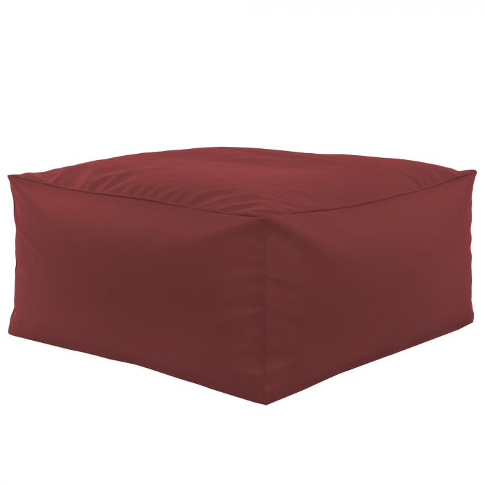 Dark red pouffe table pu leather