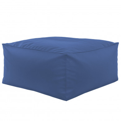 Blue pouffe table pu leather