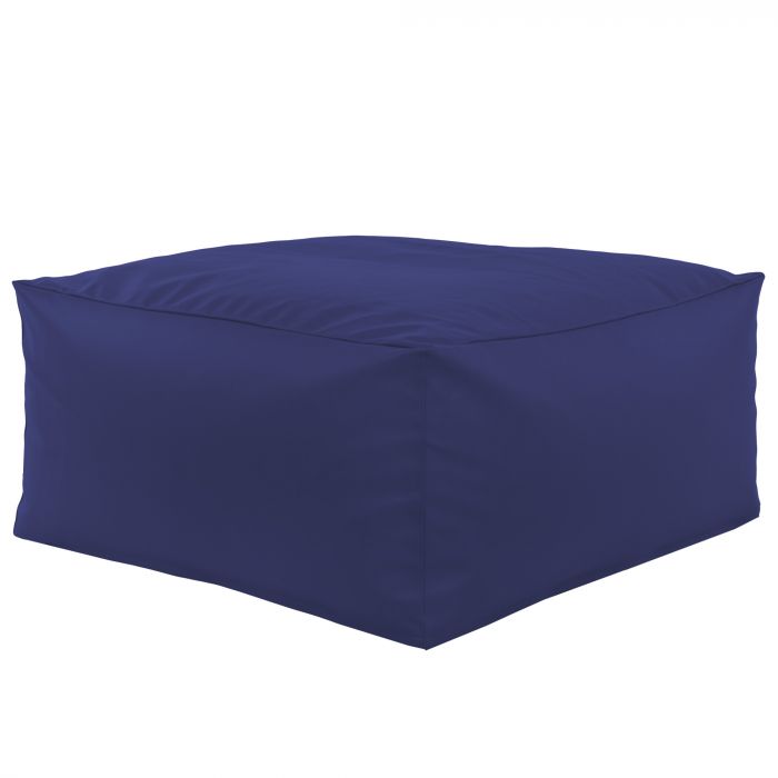 Navy blue pouffe table pu leather