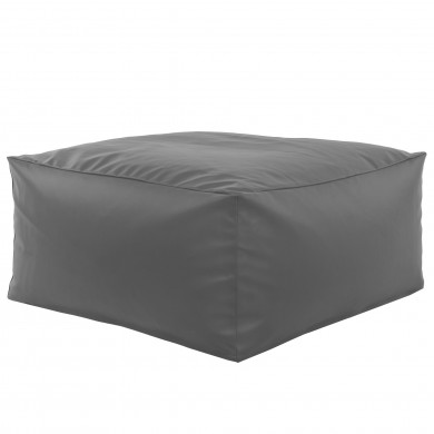 Gray pouffe table pu leather
