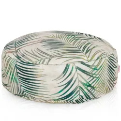 Round Footstool Pouffe - Premium Printed Fabric