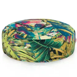 Round Footstool Pouffe - Premium Printed Fabric