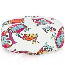 Round Footstool Pouffe - Premium Printed Fabric