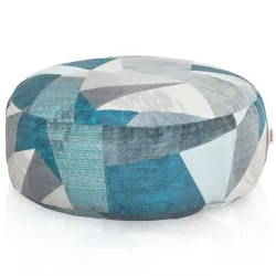 Round Footstool Pouffe - Premium Printed Fabric