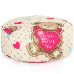Round Footstool Pouffe - Premium Printed Fabric