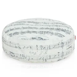 Round Footstool Pouffe - Premium Printed Fabric