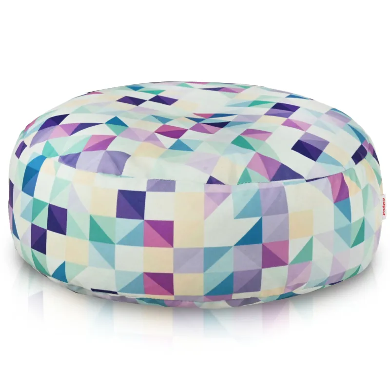 Round Footstool Pouffe - Premium Printed Fabric – view 44