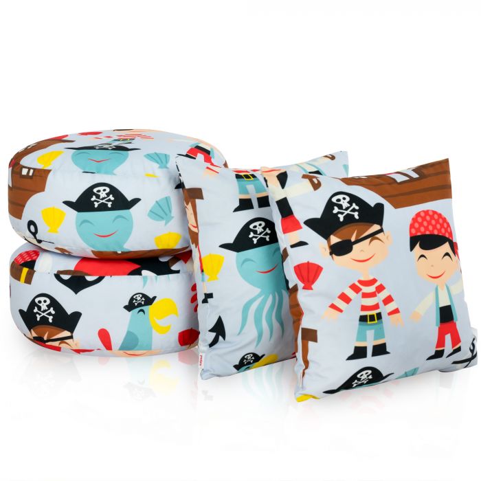 Pirates Set 2x Footstool - 2x Pillow