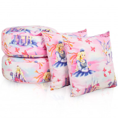 Princess Set 2x Footstool - 2x Pillow