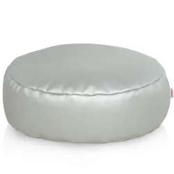 Round Footstool Pouffe - Faux Leather