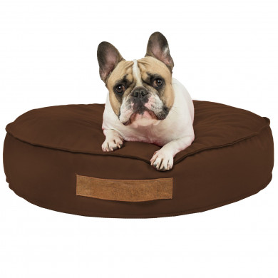 Brown Round Dog Bed Velvet