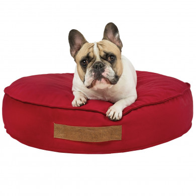 Red Round Dog Bed Velvet