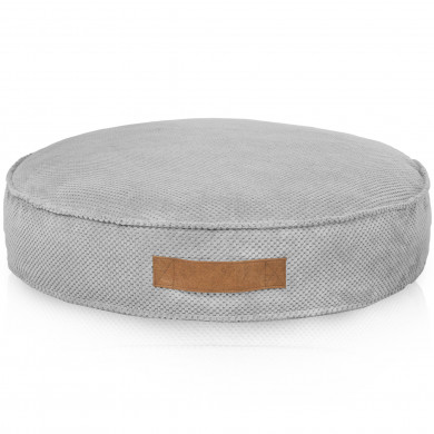 LIGHT GRAY DOT ROUND DOG BED