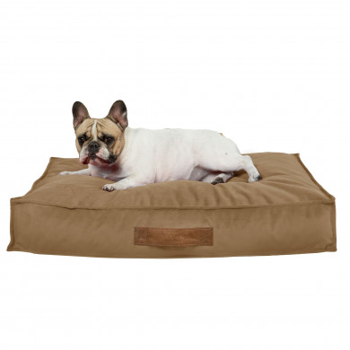Beige Rectangular Dog Beds Velvet