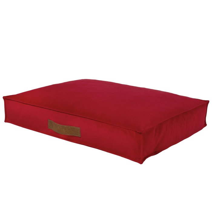Red Rectangular Dog Beds Velvet