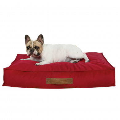 Red Rectangular Dog Beds Velvet