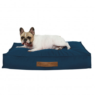 Navy Blue Rectangular Dog Beds Velvet