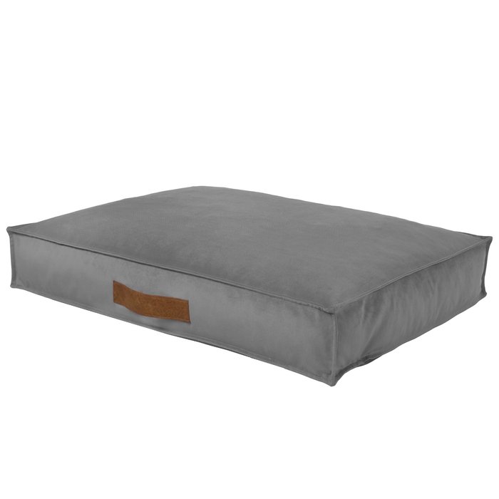 Gray Rectangular Dog Beds Velvet