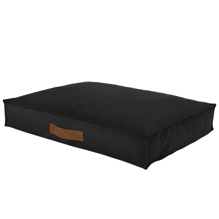 Black Rectangular Dog Beds Velvet