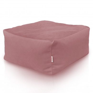 Pastel pink footstool square velvet
