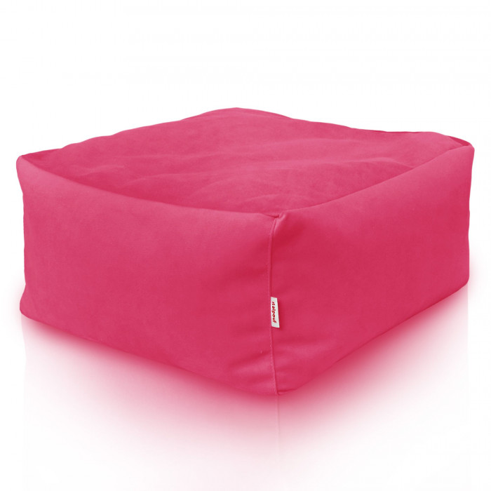 Pink footstool square velvet