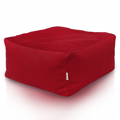 Red footstool square velvet
