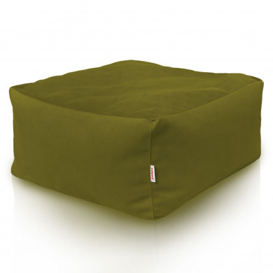 Green footstool square velvet