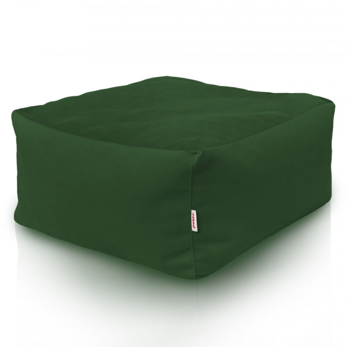 Dark green footstool square velvet