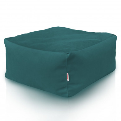 Blue footstool square velvet