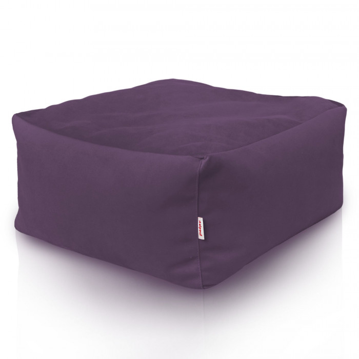 Purple footstool square velvet