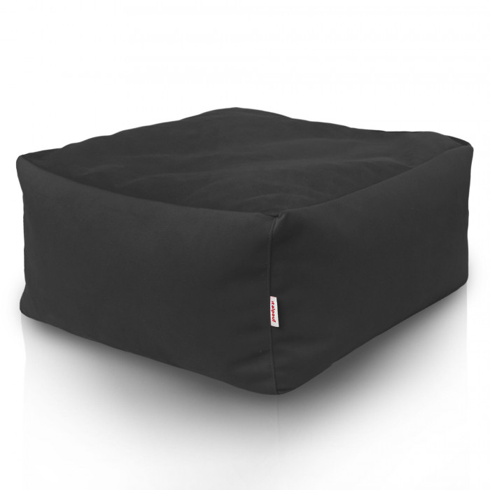 Dark grey footstool square velvet