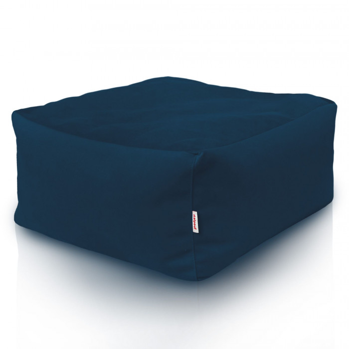 Navy blue footstool square velvet