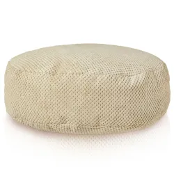 Round Footstool Pouffe - Dot Textured Velvet