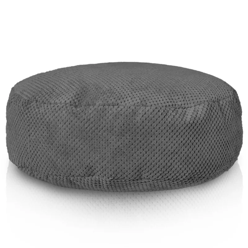 Round Footstool Pouffe - Dot Textured Velvet – view 5